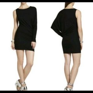BCBG black one sleeve jersey dress
